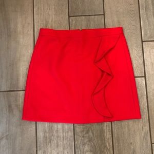 J. Crew Red Wool Pencil Skirt